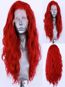 Women Gold Lace Front Wig, Synthetic Lace Front Wig With White Hair, Pre-Plucked Hairline Synthetic Wig For Party