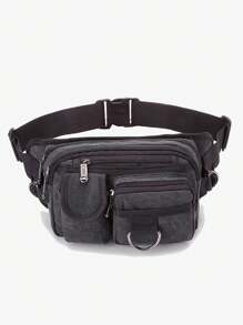 Fashionable Niche Design Multifunctional Large Capacity Practical Wear-Resistant Solid Color Waist Bag, Casual And Lightweight Multi-Layer Pocket Change Cash Register Storage Bag, Suitable For Outdoor Sports, Climbing And Fishing, A Holiday Gift For Men.