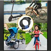 قفل دراجة متعدد الاستخدام - كابل مقاوم للقطع والصدأ معزز ، سمك 12 مم ، لمسة أسود ، تحكم بالزر ،قفل كابل من الصلب التنجستيني للدراجات الجبلية والطرق - متعدد الألوان - مشاهدة 4