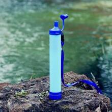 1PC Portable Camping Hiking Emergency Life Survival Purifier Water Filter Straw Tool - Blue - View 4