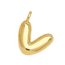 1入鑲嵌泡泡字母金鍍吊墜項鍊,26個字母供男女日常佩戴