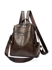 时尚奢华女士旅行背包女孩单肩书包牛皮高品质真皮女式背包