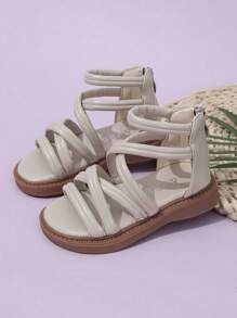 1 Pair Girls' Fashion Soft Bottom Sandals, Versatile For Spring/Summer