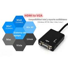 Adaptador convertidor de vídeo  a VGA con audio P2 - Negro - Ver 4