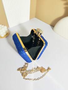 Luxury Rhinestone Square Evening Bag, Elegant Bling-Bling Clutch Purse, Women's Dress Handbag For Wedding Party Prom Banquet - Perfect For Carnival Mardi Gras Music Festival