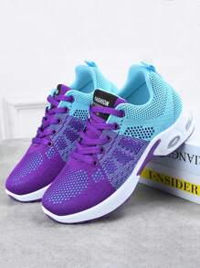 Women's Breathable Soft Sole Lightweight Non-Slip Sneakers For Sports Travel, Flatform