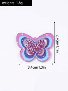 10pcs/Pack Cute 4-Point Star Hollow Butterfly Pendant, For Necklace, Keychain, DIY Jewelry Making, Daily Wear - Multicolor - View 4