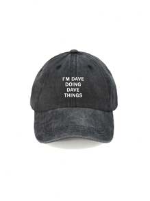 1pc "I'M DAVE DOING DAVE THINGS" Baseball Cap - Vintage Washed Style, Adjustable Unisex Hat, Ideal Sun Protection For Outdoor Activities, Fashionable For Men & Women, Suitable For Easter, Halloween, Christmas