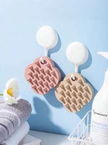 1pc Shampoo Massage Brush Silicone Hair Comb In The Shape Of Clover, Used For Scalp Cleaning And Massage, Wet/Dry Use, Solid Color, Portable Massage Tool For Travel