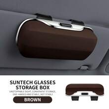 Portable Car Glasses Case, Car Driving Glasses Holder, Sunshade Glasses Box, Black Color
