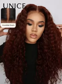 Wigs Pre Everything 13X4 Lace Frontal Wig Reddish Brown Water Wave Lace Front Wig Pre Bleached Knots Wig Pre Cut Pre Plucked Wigs For Women Unice Hair - S33 - View 2