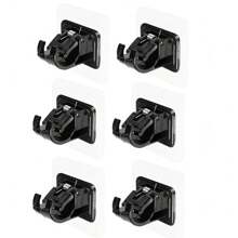 HEE RAK 4pcs No-Drill Stick On Window Curtain Rod Clamps, Multipurpose Home Hanging Clips Extensible Brackets Gifts Birthday Graduation