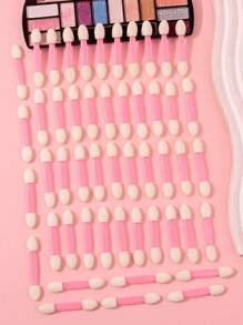 50pcs Nail Art Sponge Stamper, Double-Sided Sponge Nail Brush Gradient Nail Brush Handle, Nail Stickers, Sequins Brush, Nail Art Makeup Cosmetic Eyeshadow Applicator, Suitable For Women, Home Use