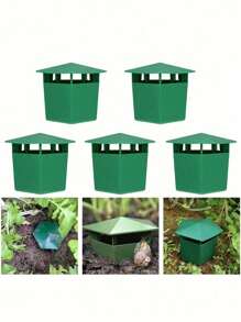 1/2/5pcs Green Gardening Seed Planting Tools Snail Box, Creative Luring Cage Trap PVC Snail Catcher, Suitable For Garden, Outdoor Decor, Gardening, Multifunctional Household & Gardening Items