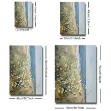 1 st. Ongeraamde Vintage Zomer Bloemen Kust Zee Strand Rustieke Poster Muurkunst Canvas Print Minimalistisch Wildflower Landschap Cottage Boerderij Decor Retro Schilderij Voor Appartement, Woonkamer, Slaapkamer, Moderne Huisdecoratie