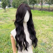 Wig For Women, Natural Water Wave, Middle Part, Long Bang, Long Curly Wigs, Fluffy, Realistic Scalp, Full Wig, Suitable For Daily Wear, Street Photography, Cosplay, Lolita.
