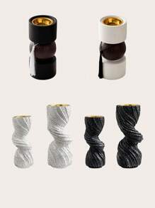 1 pieza Quemador de incienso de resina con forma de mancuerna en estilo de bloque de color, blanco y negro, de estilo minimalista moderno, accesorio para fragancia, apto para sala de estar, escritorio, hogar, oficina, hotel, sala de estar, decoración navideña