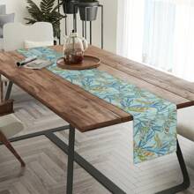 1 pieza Camino de mesa impreso con libélula acuarela, adecuado para fiestas interiores/exteriores, decoración del hogar, decoración de mesa de primavera/verano