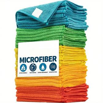 1/2/5/8/10条专业厨房毛巾 | 厨房和家用吸水超细纤维毛巾 | 随机清洁毛巾（多种颜色随机）