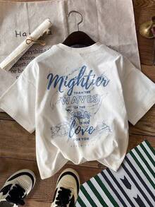 Vacation Turtle Printed Crew Neck Short Sleeve Women's T-Shirt - White - View 4