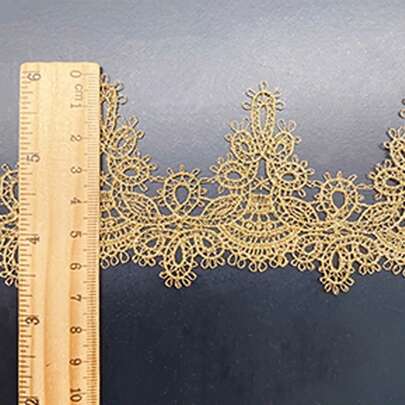 1 iarda/10 iarde di pizzo dorato decorativo idrosolubile, per decorazione della casa, bricolage e accessori in pizzo - elegante, facile da usare, multifunzionale