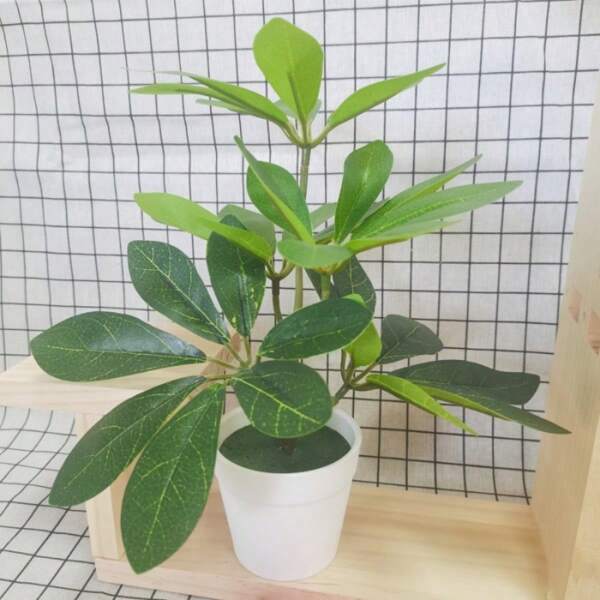 1pc Kunstmatige Ficus Plant Bladeren Potdecoratie, Geschikt Voor Thuis, Restaurant, Kantoor, Vensterbank, Planken, Toonbank, Decor, Fotografie Rekwisieten, Lente & Zomer Woondecoratie