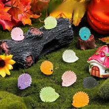 5/10/30/50Pcs Luminous Mini Resin Hedgehogs Cute Miniature Hedgehog Figures Glow In The Dark,Tiny Resin Hedgehogs Animals For Micro Landscape DIY Home Outdoor Decor(Random Color),,Mini Figures Collection - Multicolor - View 1