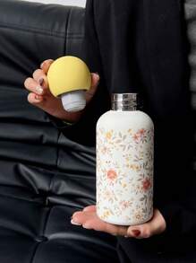 1pc 350ml Blooming Flower Pattern Double-Wall 316L Stainless Steel Vacuum Insulated Tumbler, Coffee Cup, Water Bottle, Personalized Design, Gift For Birthday, Holiday, Suitable For School, Outdoor, Home, Office Back To School