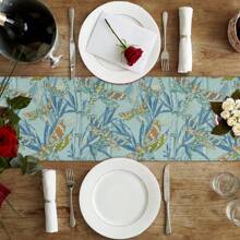 1 pieza Camino de mesa impreso con libélula acuarela, adecuado para fiestas interiores/exteriores, decoración del hogar, decoración de mesa de primavera/verano