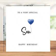 Sister Birthday Card, Special Relative, Happy Birthday Card, Wonderful Niece Birthday Card With Heart Balloon For Her, Son Birthday Card, Card For Him Including Envelope,Christmas - Multicolor - View 12