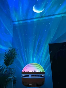 1 bucă Aurora LED pentru proiector, telecomandă RGB, potrivită pentru proiector de lumină de noapte pentru dormitor, proiector de stele, decor pentru camere pentru adulți, teatru acasă, decor cadou, camping, decor de nuntă, cadou cu lampă de proiecție magică, petrecere de vacanță, decorațiuni interioare, cadou de Crăciun