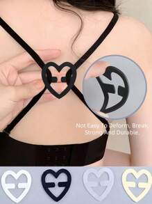 4 Pieces/Set Of Heart-Shaped Bra Buckles, Invisible Anti Slip Bra Buckle Accessories For Body Care, Suitable For Travel, Sports, Outdoor Activities, Christmas Gift Giving