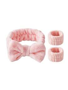 Facial Hair Band Wrist Strap Three Pieces Set Of Water Absorption And Moisture Proof Hair Band Head Band Women's New Hair Cleansing Device