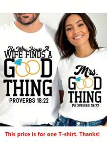 1 件情侣装我是她的，他是我的 T 恤套装情侣 T 恤，圣诞情侣衬衫，男士衬衫图案男士衬衫短袖，情侣棉质 T 恤 - men 8 - 查看 1