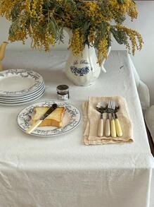 1pc French Vintage Ditsy Floral Lace Blue Ceramic Mug And Saucer Set, Everyday Home/Office Use Tea/Coffee Cup, Breakfast Oatmeal/Milk Bowl, Birthday/Holiday Gift