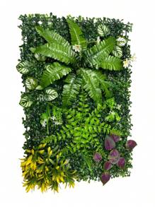 1片人造草坪墙板，黄杨木背景板，绿色植物背景，黄杨木围栏墙板，抗紫外线，隐私草坪墙装饰，适用于派对、婚礼、花园、室内外场所 - 彩色 - 查看 9