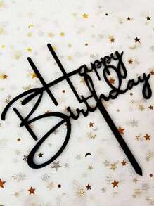 10/20/30 件生日快乐亚克力蛋糕装饰，生日、情人节、派对用品蛋糕装饰，现代字母图形蛋糕装饰，现代字母图形蛋糕顶饰镜面金色亚克力多功能蛋糕装饰装饰，送给家人和朋友的完美纪念礼物 - 彩色 - 查看 8