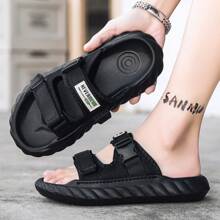 Men's Slippers, 2025 Summer New Style Outdoor Wear, Odor Resistant Thick Sole Beach Flip Flops, Men's Non-Slip Wear-Resistant Sports Thong Sandals - Black - View 3