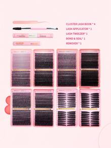 RITALASH BOOK 簇状睫毛套装 D 卷曲 DIY 睫毛延长 长单根睫毛 混合托盘睫毛簇延长 在家 DIY 簇状睫毛 带粘合和密封涂抹器 簇状睫毛卸妆液和睫毛刷 - 黑色 - 查看 10