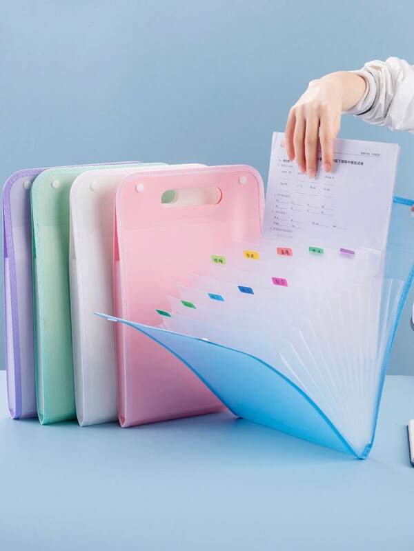 An Accordion File Organizer, Multi-Compartment Labeled File Organizer, Suitable For A4 Paper, For Receipts In Home And Office File Organization.,Back To School,School Supplies