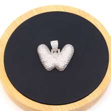 1入鑲嵌泡泡字母金鍍吊墜項鍊,26個字母供男女日常佩戴