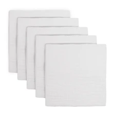 Pack Of 10 Cloth Diapers (5 Plain White Luxury + 5 Printed) Minasrey Brand For Babies And Newborns 70 Cm X 70 Cm - 100% Cotton Double Fabric, Extra Absorbent - Ideal For Maternity Layette - Nữ tính (5 trơn + 5 in) - Xem 3