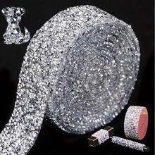 1 Roll Rhinestone Sticker Strip, Self-Adhesive Decorative Rhinestone Tape For DIY Craft, Suitable For Clothing, Shoes, Bags, Vehicles, Phones, Weddings, Mother's Day, Graduation, Back To School Gifts