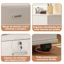Archivador de 3 cajones, archivador lateral extraíble, soporte para impresora con estantes de almacenamiento abiertos para oficina en casa - Blanco - Ver 5