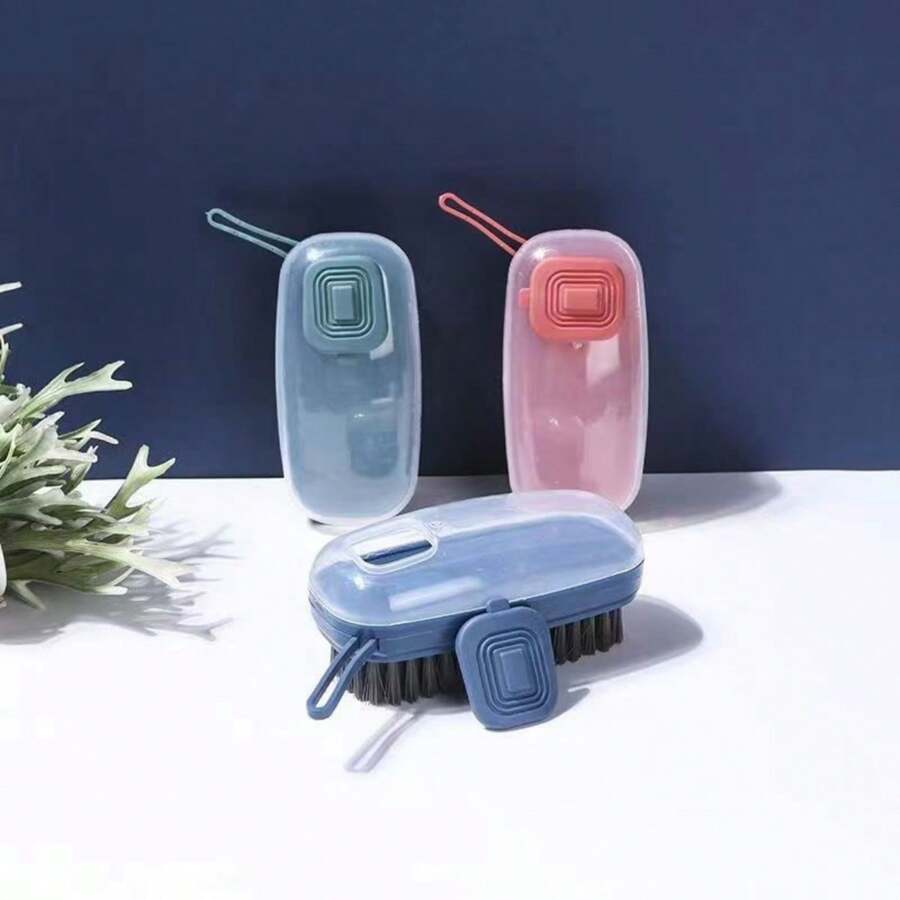 1 chiếc bàn chải giặt bằng nhựa màu ngẫu nhiên, bàn chải giặt chất lỏng tự động hiện đại, bàn chải vệ sinh nhà cửa đa chức năng với lông mềm để vệ sinh hàng ngày - ngẫu nhiên - Xem 1