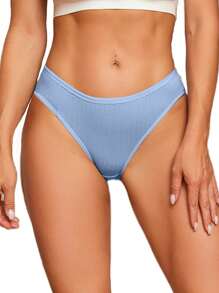 Set de 9 piezas de bragas de bikini transpirables y cómodas de mujer, de colido y a rayas