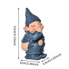 1 pièce Figurine décorative d'un nain mignon aux fesses nues, l'air timide et se couvrant la bouche tout en souriant. Convient pour la décoration de la chambre, de la voiture, des toilettes, les décorations d'anniversaire intéressantes, la décoration de la chambre et de la salle de bain, du salon, de la cour, du bureau, de l'étagère, du cabinet d'affichage. Meilleurs cadeaux pour les amis et décorations extérieures.