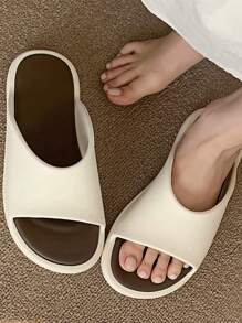 XIXITIAO 新款室内软平底休闲一脚蹬鞋，EVA春夏防滑软平底鞋，适合户外/派对穿着，多色经典平底凉鞋，时尚多彩简约厚底防滑，适合居家、沙滩、女士鞋