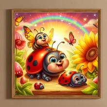 1 szt. Duży rozmiar 40x40 cm/15,7 x 15,7 cala bez ramki DIY 5D Sztuczny diamentowy obraz artystyczny Kwiat Owad, Pełne malowanie kryształkami, Zestawy do haftu diamentowego, Ręcznie robiony wystrój ścienny do domu, pokoju i biura