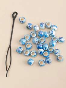 31 件/51 件简约波西米亚风格发珠、条纹发环街头发夹、什锦糖果混合塑料粉彩珠子，用于制作手链、项链、钥匙链等珠宝 - 彩色 - 查看 15